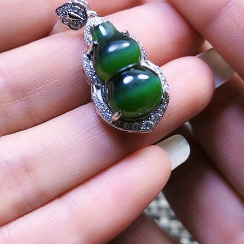 和田玉银S925镶嵌戒指