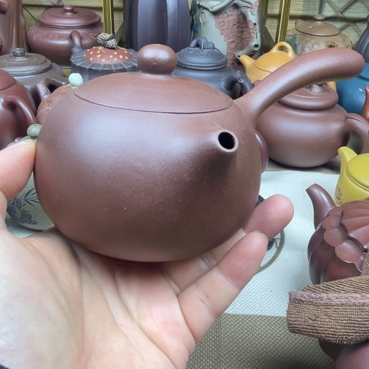 紫砂茶壶紫砂壶紫泥侧把西施260cc