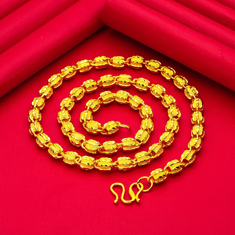 合金项链 合金项链 【核桃项链】手工精美时尚大气金色