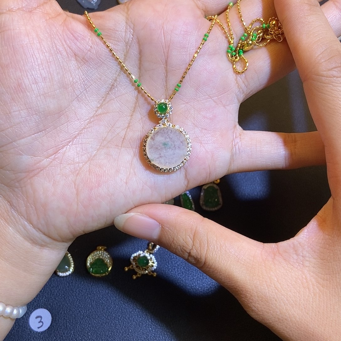 E***.翡翠银S925镶嵌吊坠(不含链)