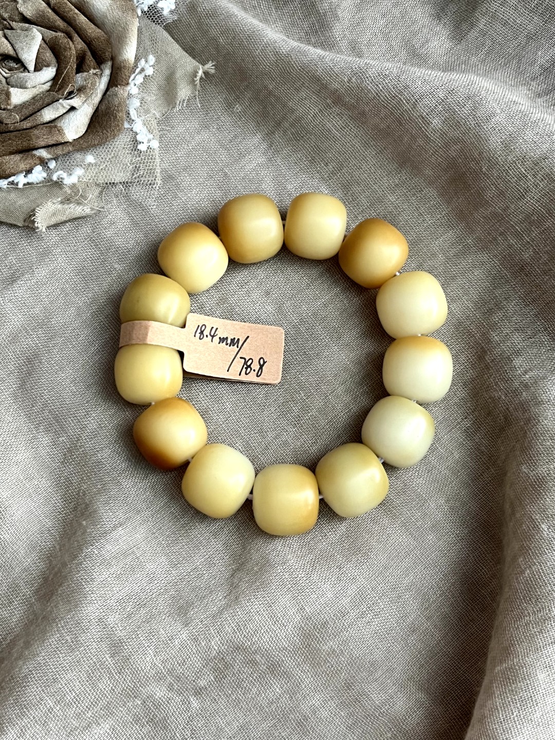 【桶珠·手串】默认微瑕·卡18.4mm桶珠13颗·菩提根文玩菩提手串