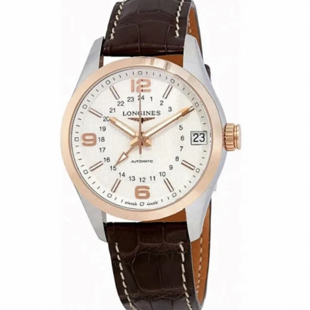 99新 Longines/浪琴 99新康铂799双时区间金男士腕表表径42mm