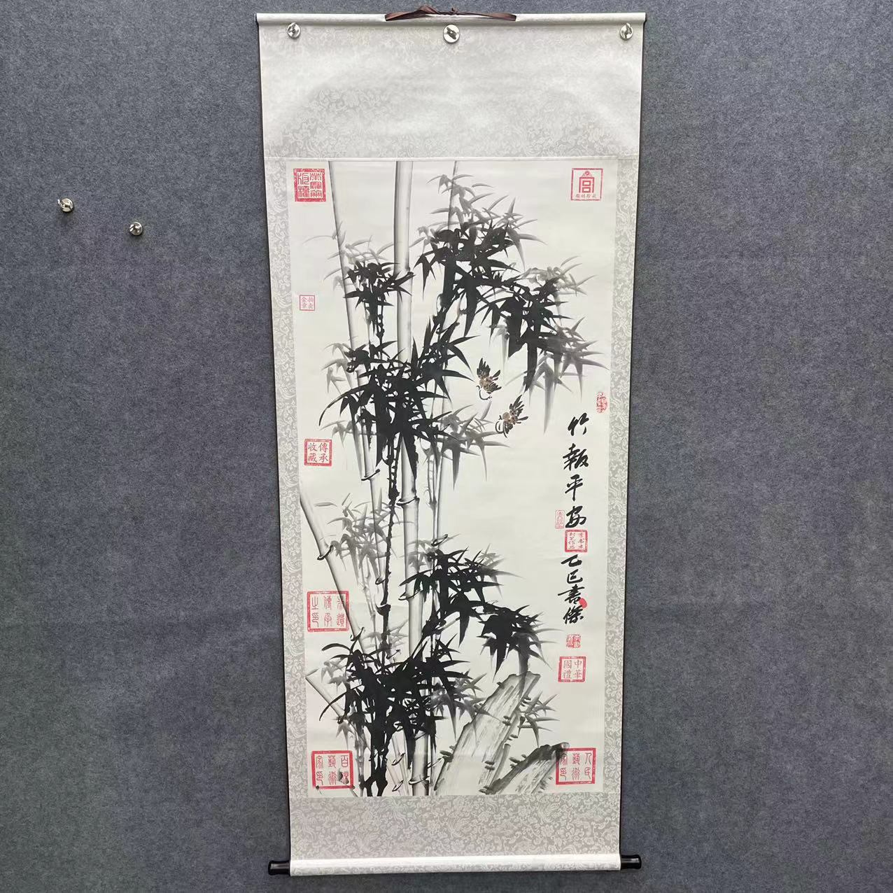 李书杰——竹报平安——精品国画——170cmX70cm卷轴