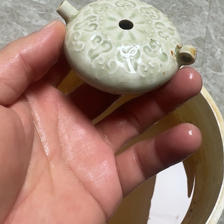 绿***木陶摆件品相完整如图漂亮漂亮