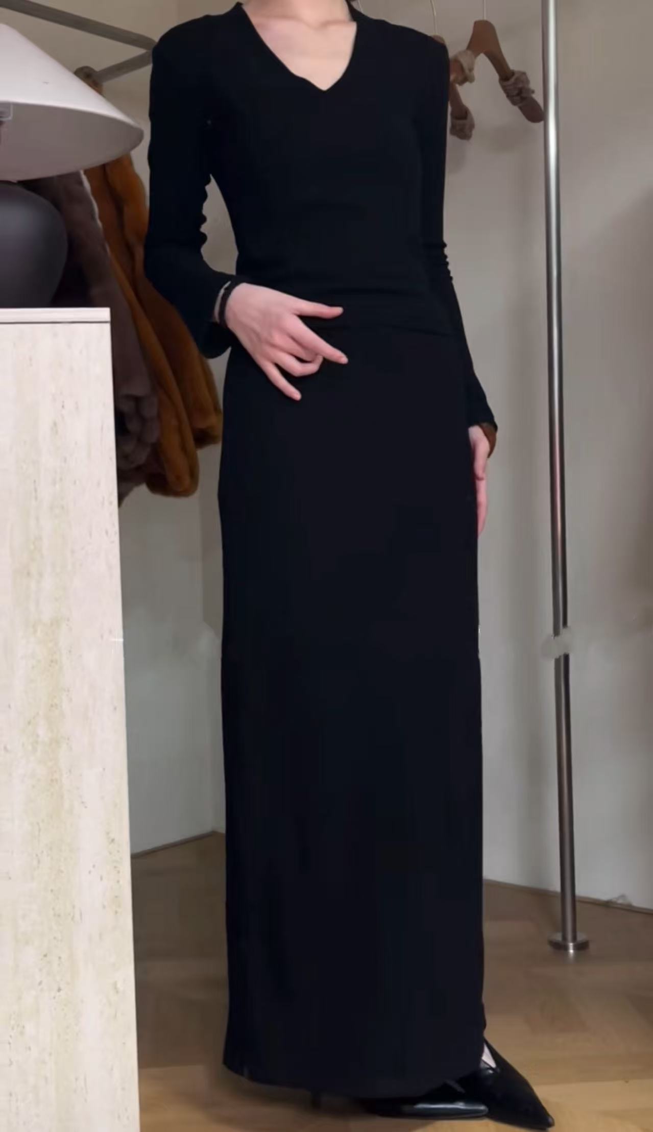 8177款百搭呢子半裙