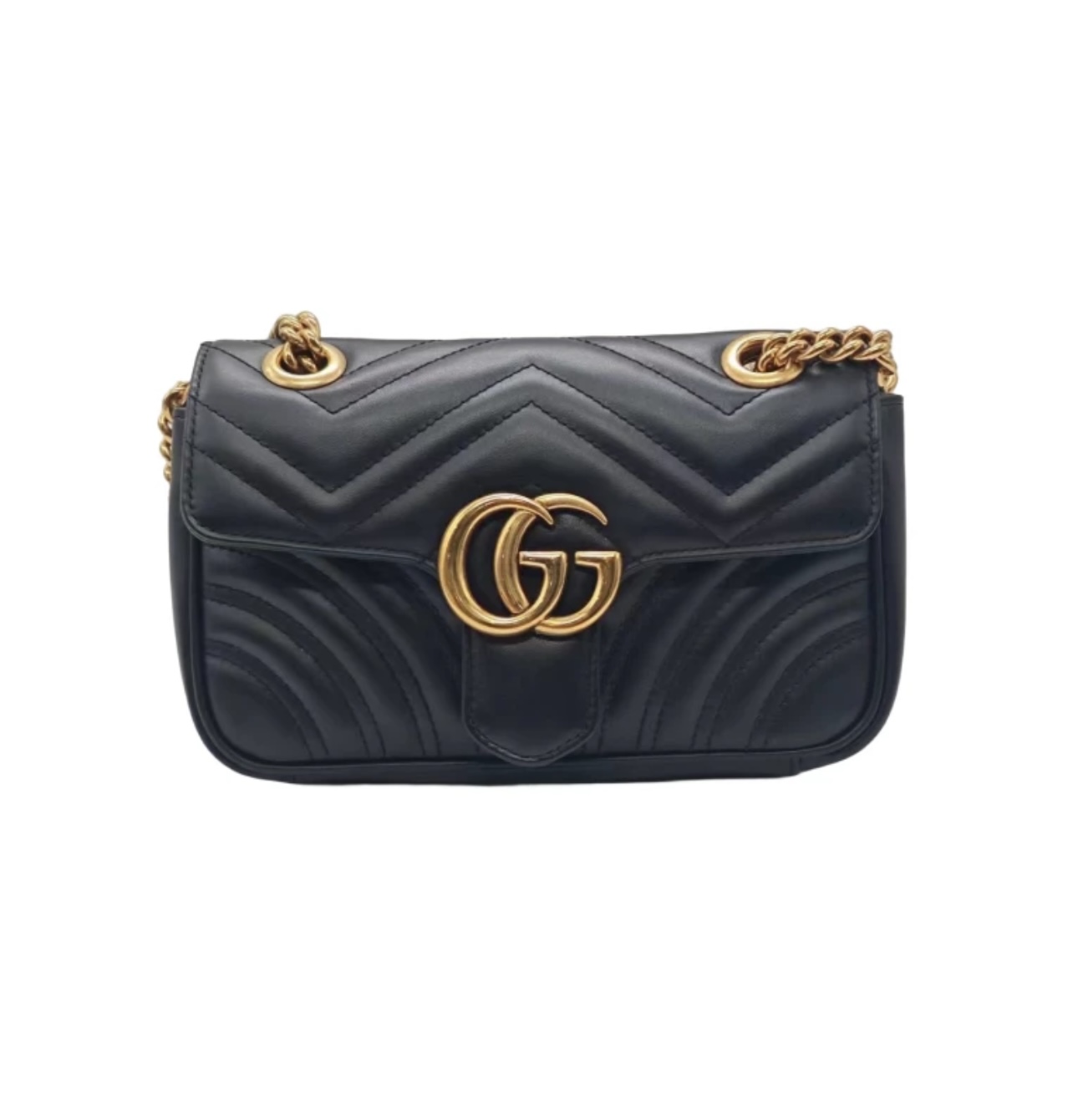 99新  【陈思斯专属】GUCCI古驰黑色马蒙22单肩包