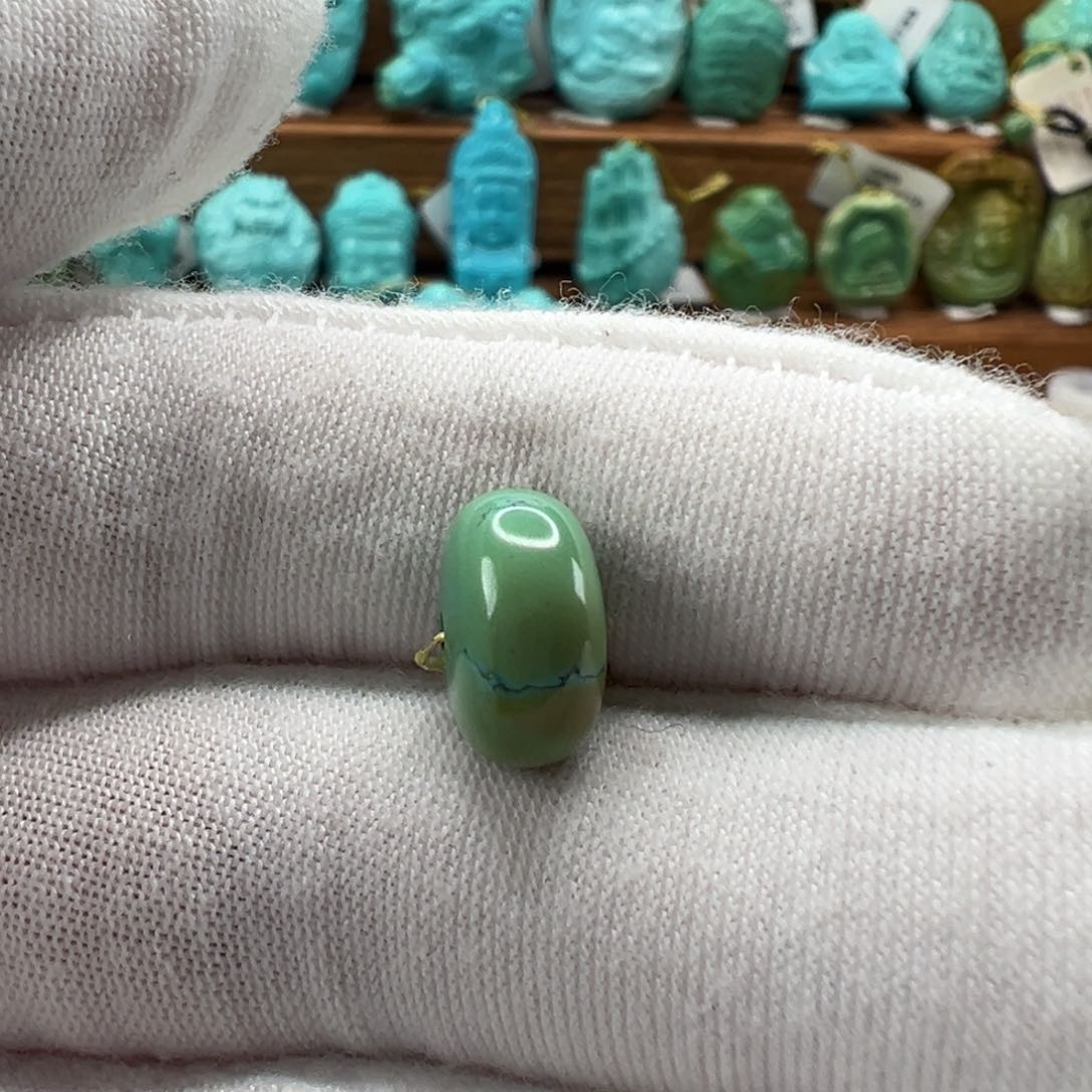 绿松石未镶嵌鼓珠 11mm