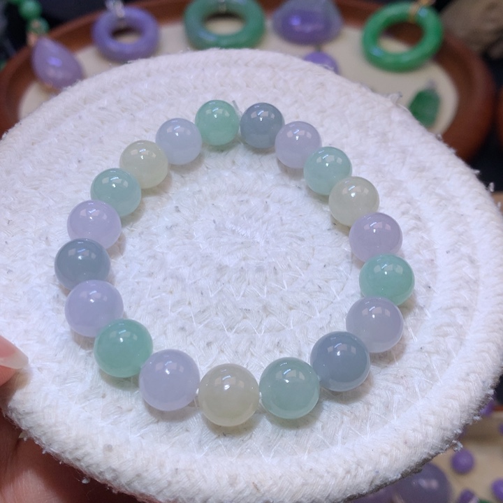 翡翠手链未镶嵌马卡龙色手串