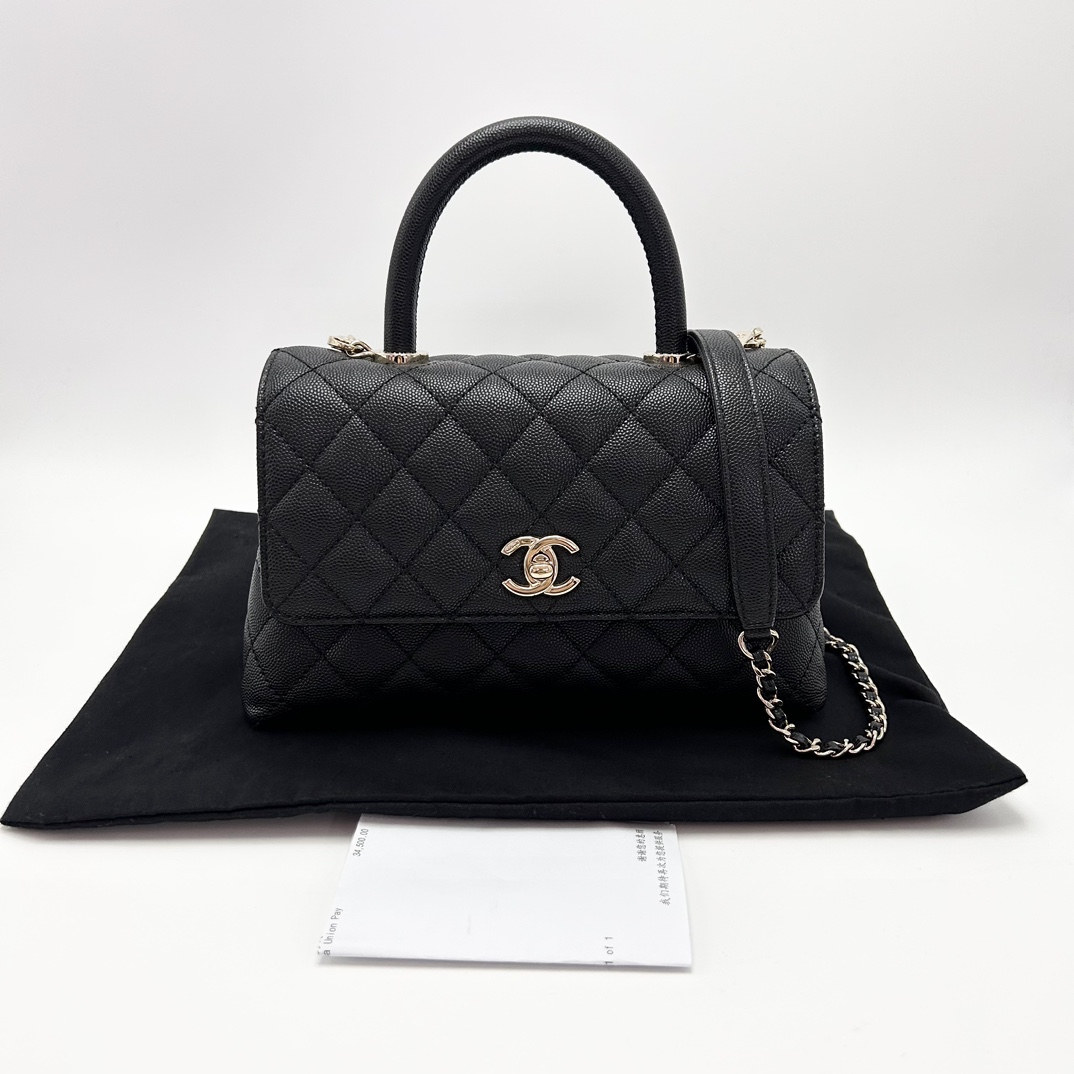 99新 Chanel/香奈儿 黑金31bag nano手提斜挎链条包52914