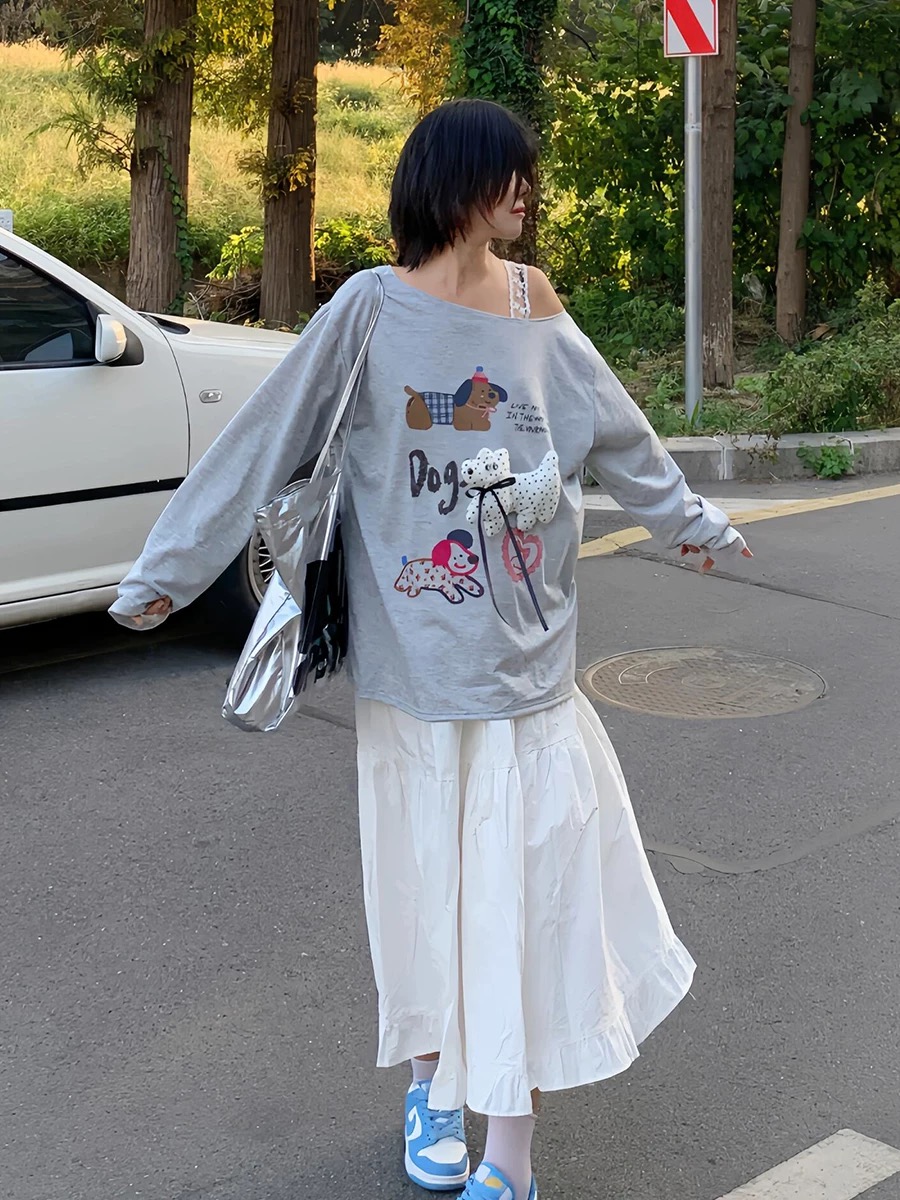 孤品{NO退NO换}默认微瑕长袖少女风设计感重工复古上衣休闲卫衣