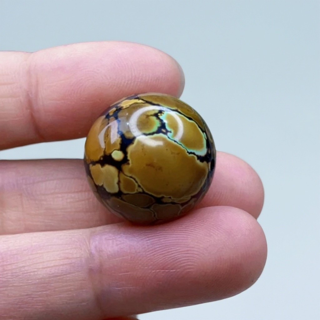 湖北原矿知己绿松石特色三彩单珠配饰