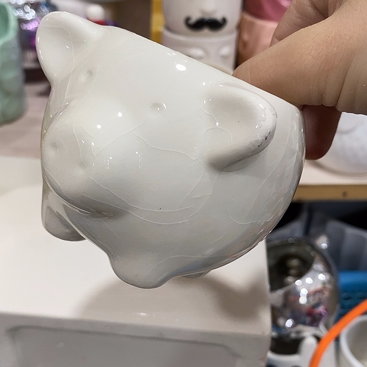 陶摆件陶盆有孔 瑕疵介意勿拍