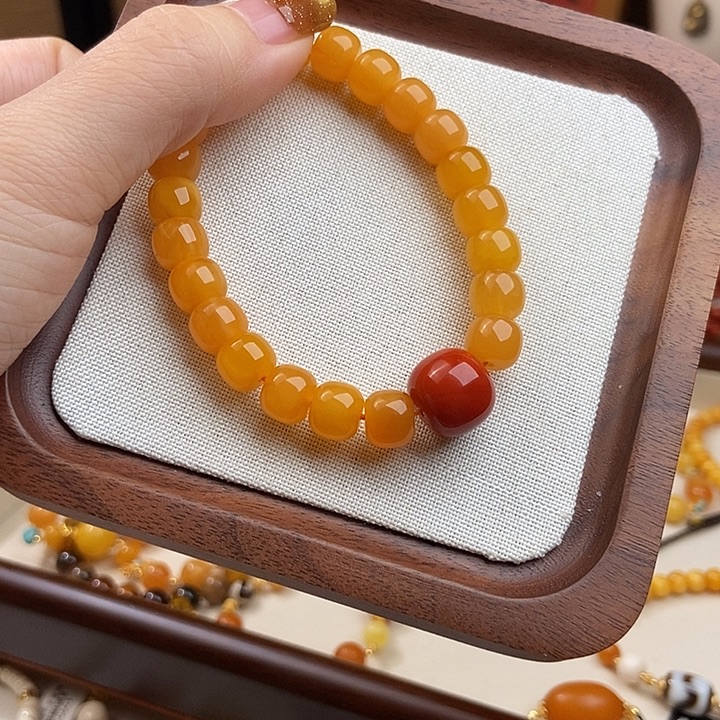 人***）蜜蜡未镶嵌手链天然琥珀蜜蜡手串