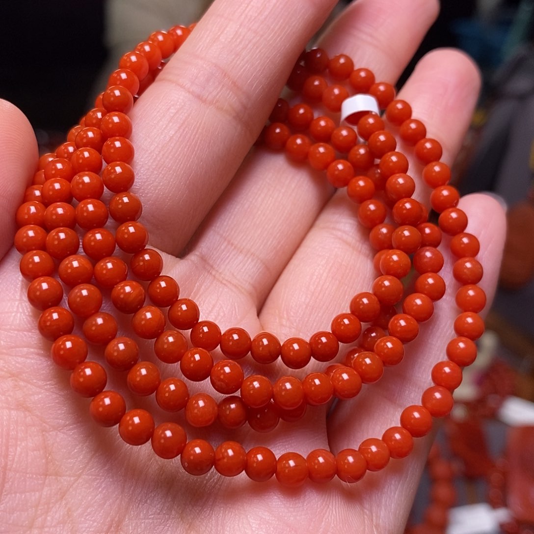 南红玛瑙多圈4m m未镶嵌