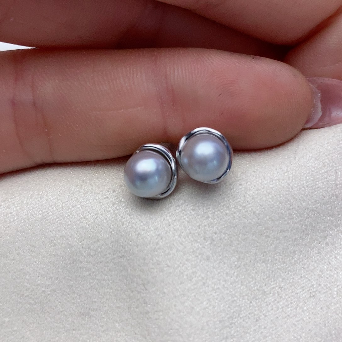 【闪购商品】海水珍珠耳饰银S925镶嵌39