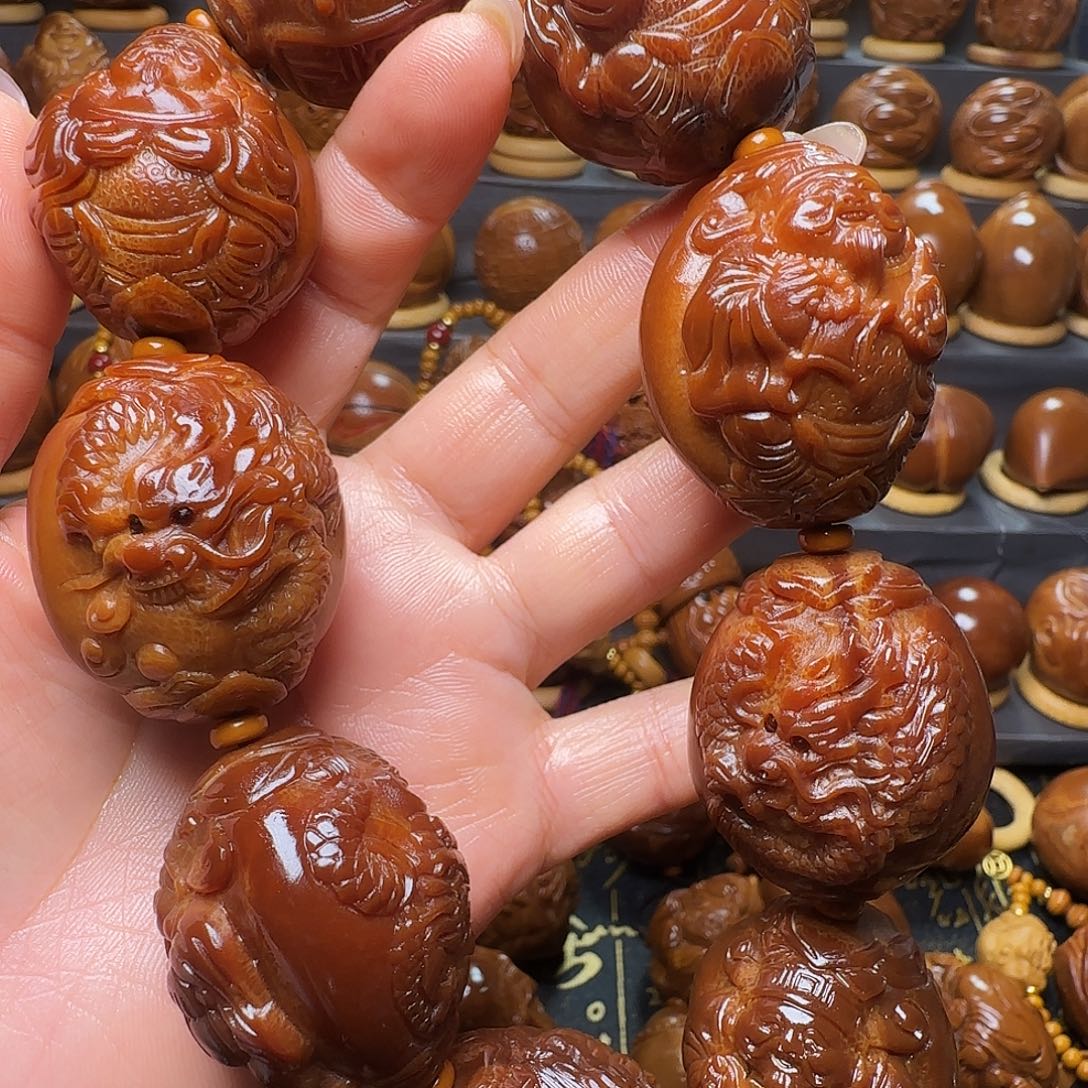 …***肥橄榄核手串/手链龙财玉华