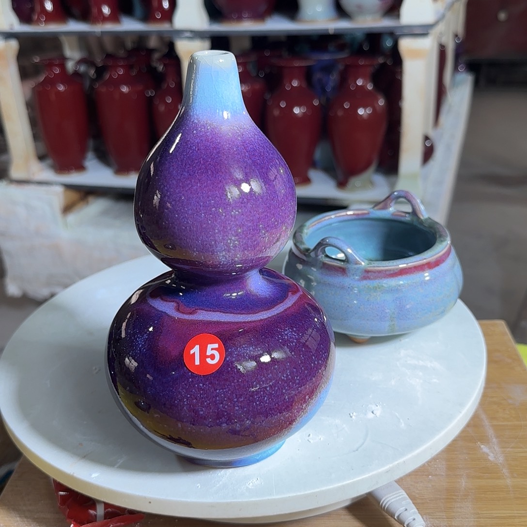 陶摆件郑家钧窑摆件微