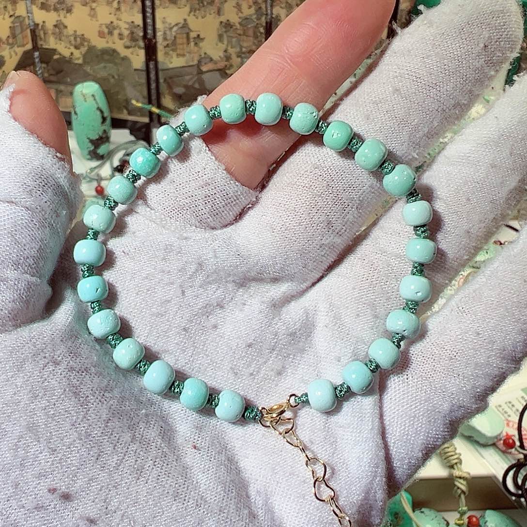 绿松石卡5老型手串未镶嵌