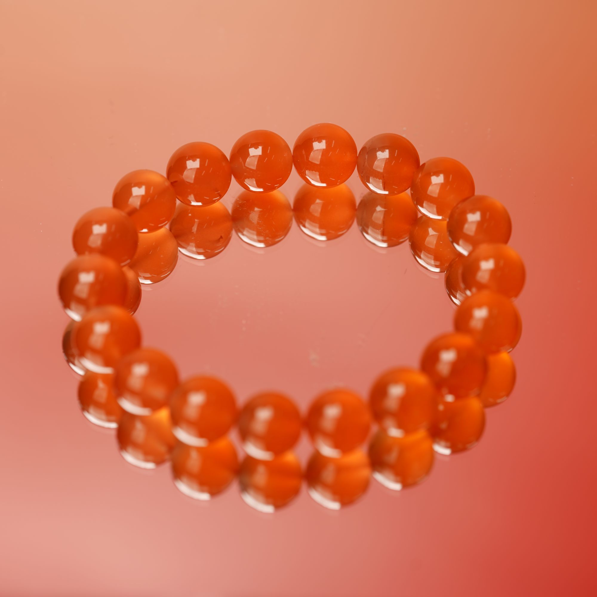 【园博珠宝】时尚百搭11mm中国红冰红原矿南红玛瑙手串拍一发一