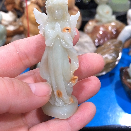 唐***肉石材家居装饰摆件天使