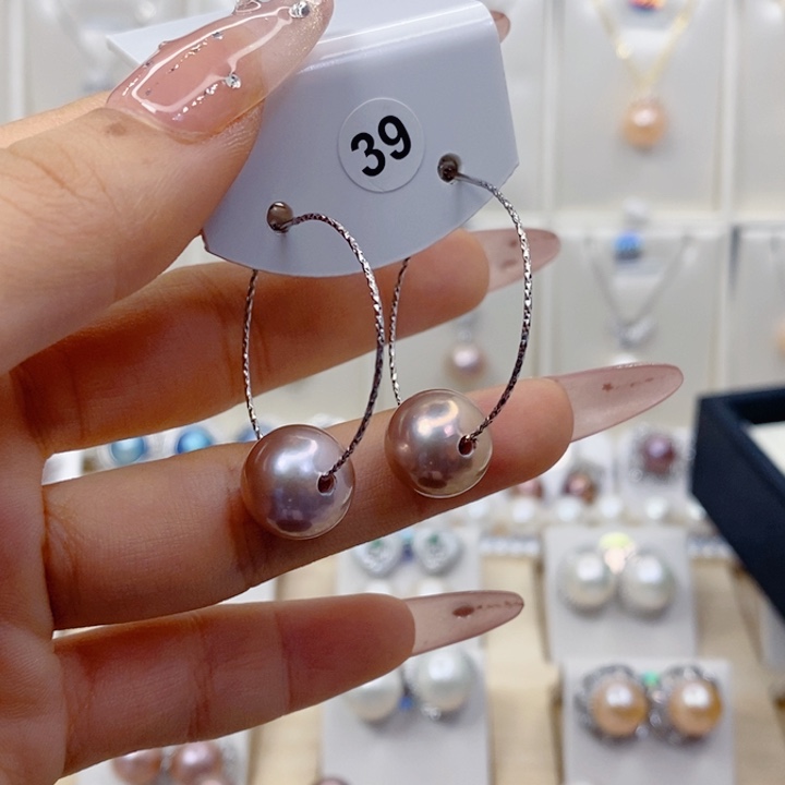 雪***子银S925镶嵌耳饰淡水珍珠