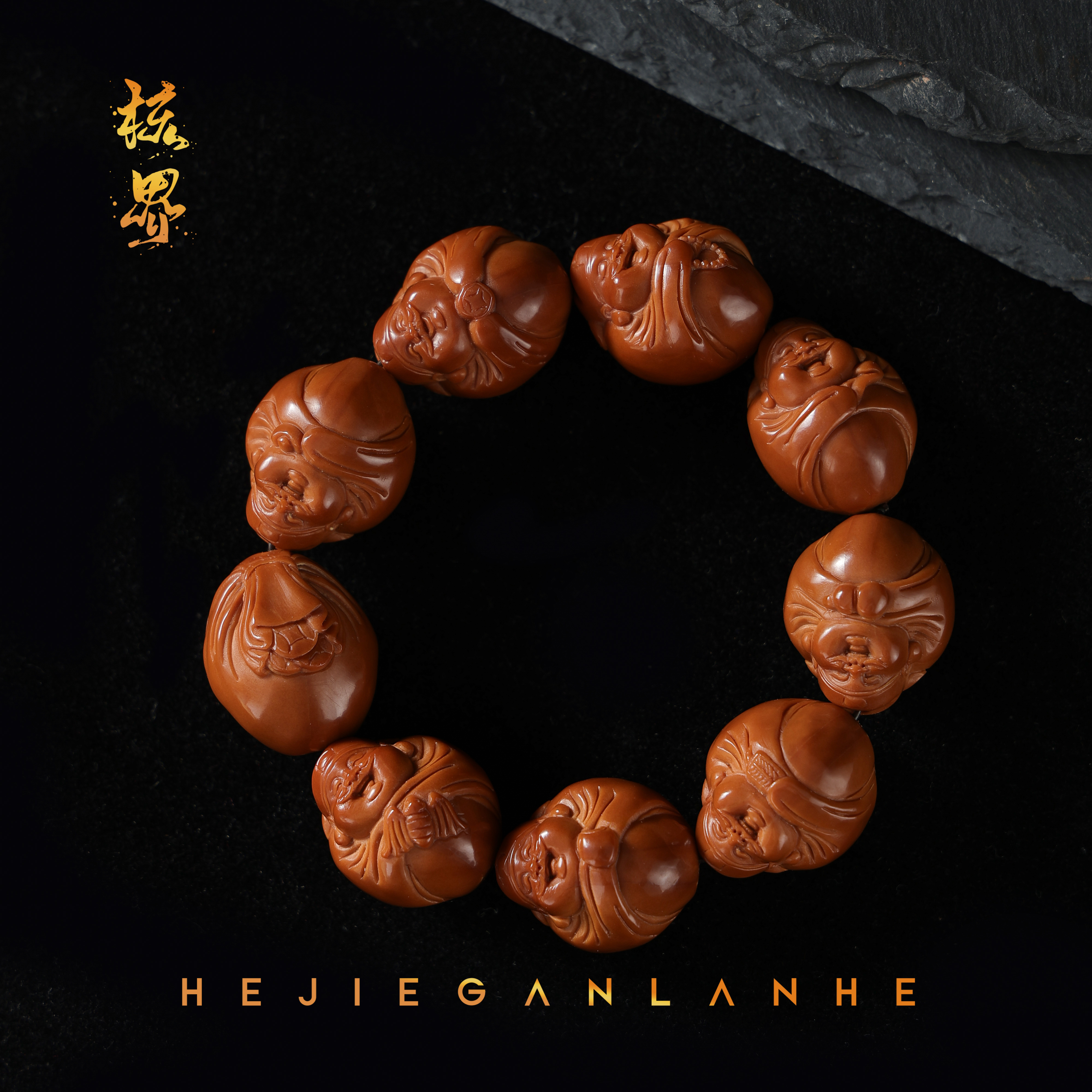 【如意财神】-核界橄榄核高货核雕铁核文玩手串