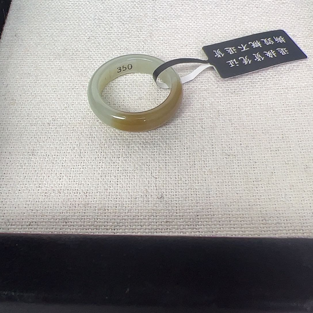 和田玉戒指未镶嵌赵*昕16号且末蓝带糖小宽版