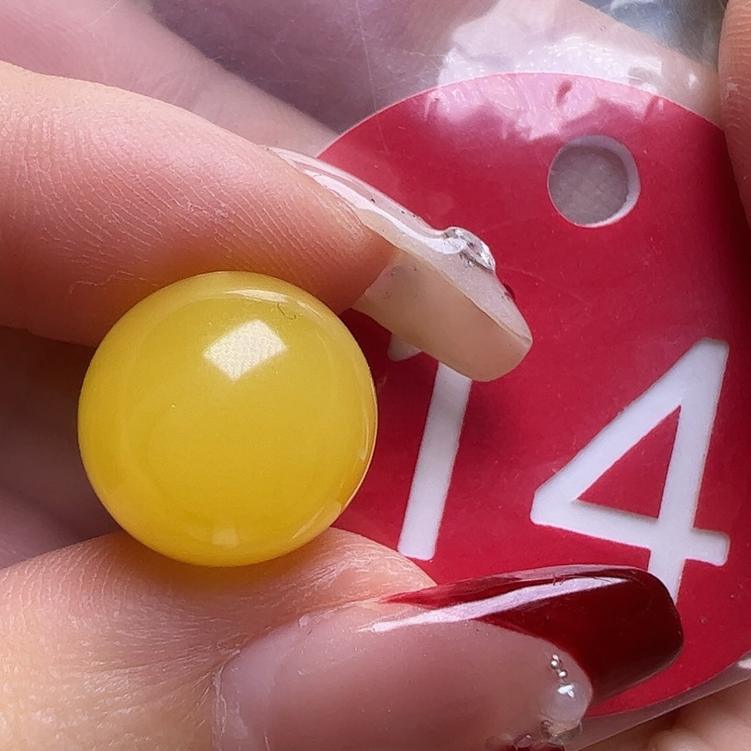 蜜蜡未镶嵌珠宝奇石13mm鸡油黄圆珠