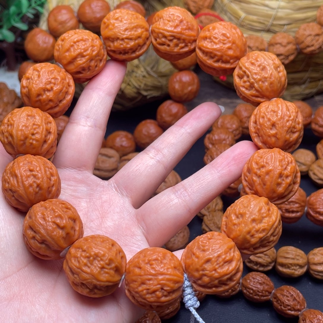 文玩核桃手串草**马西瓜纹八棱手持