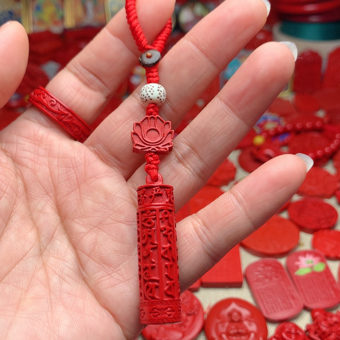 天然辰砂工艺品朱砂钥匙扣