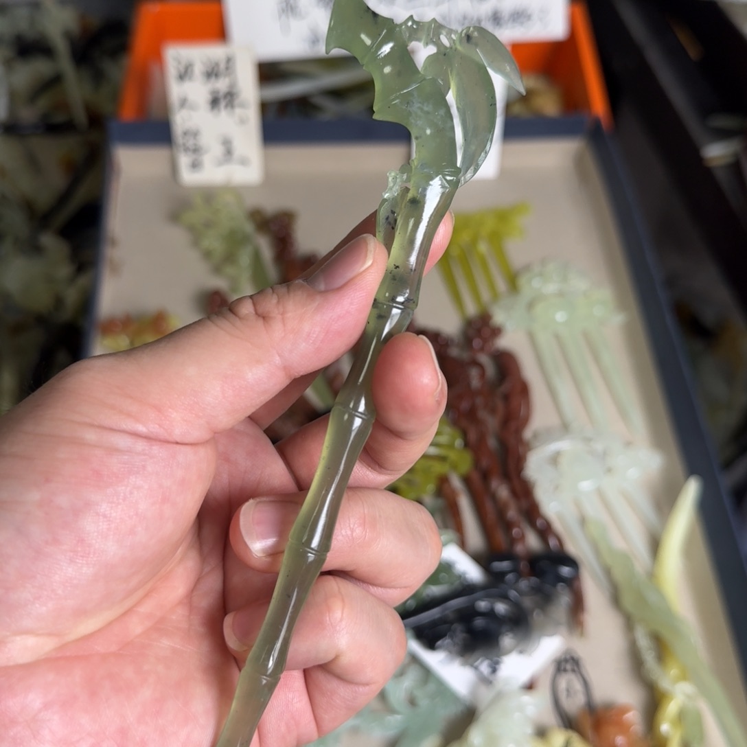 岫玉发饰未镶嵌岫玉发簪就是好看