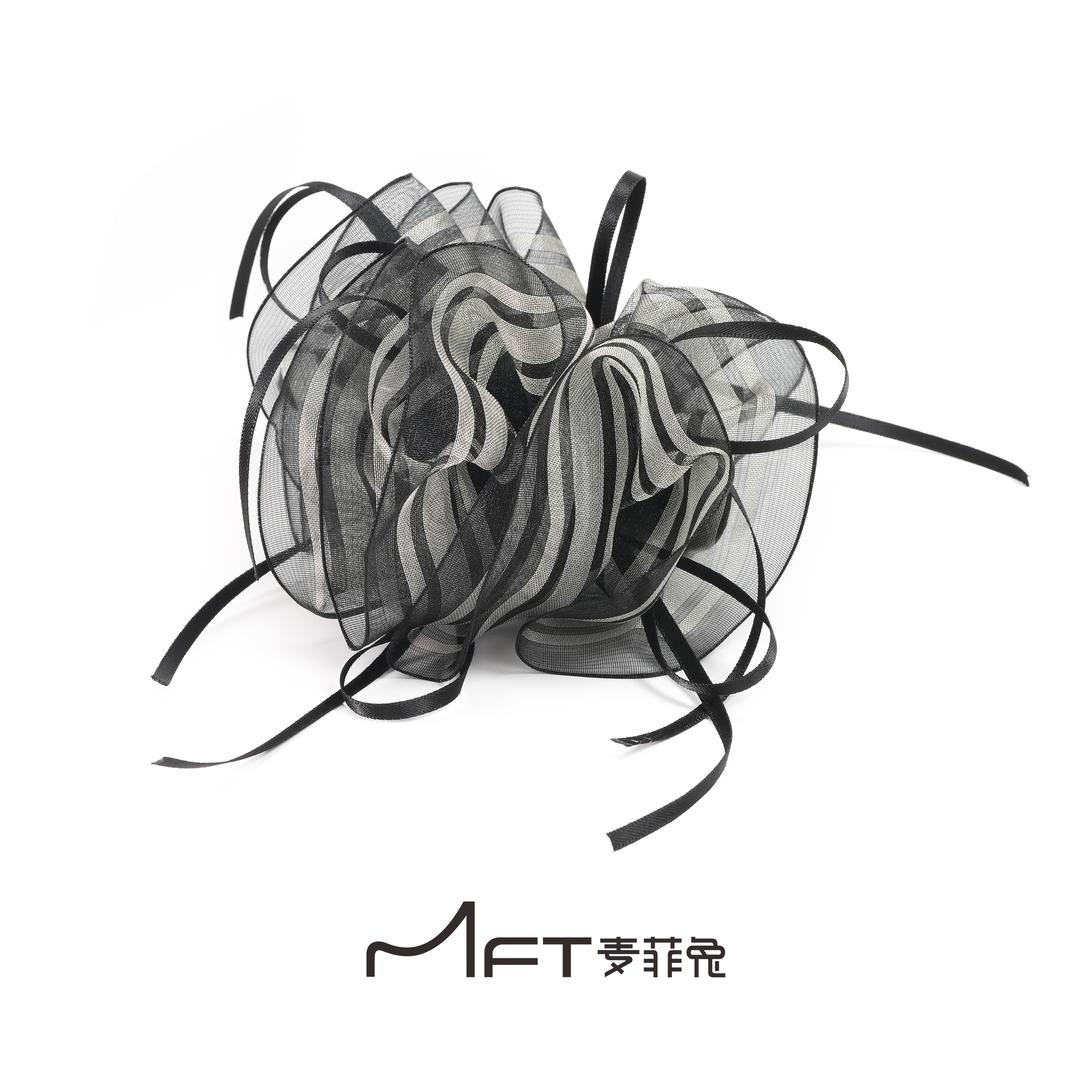 极简纹丸子夹轻盈蓬松飘带懒人丸子头抓夹2025新款盘发发夹发饰