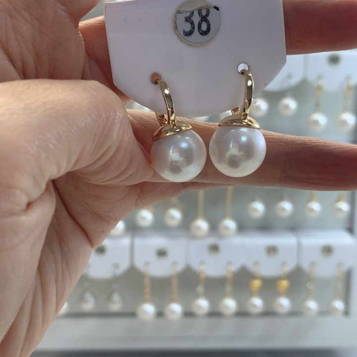 淡水珍珠耳饰银S925镶嵌