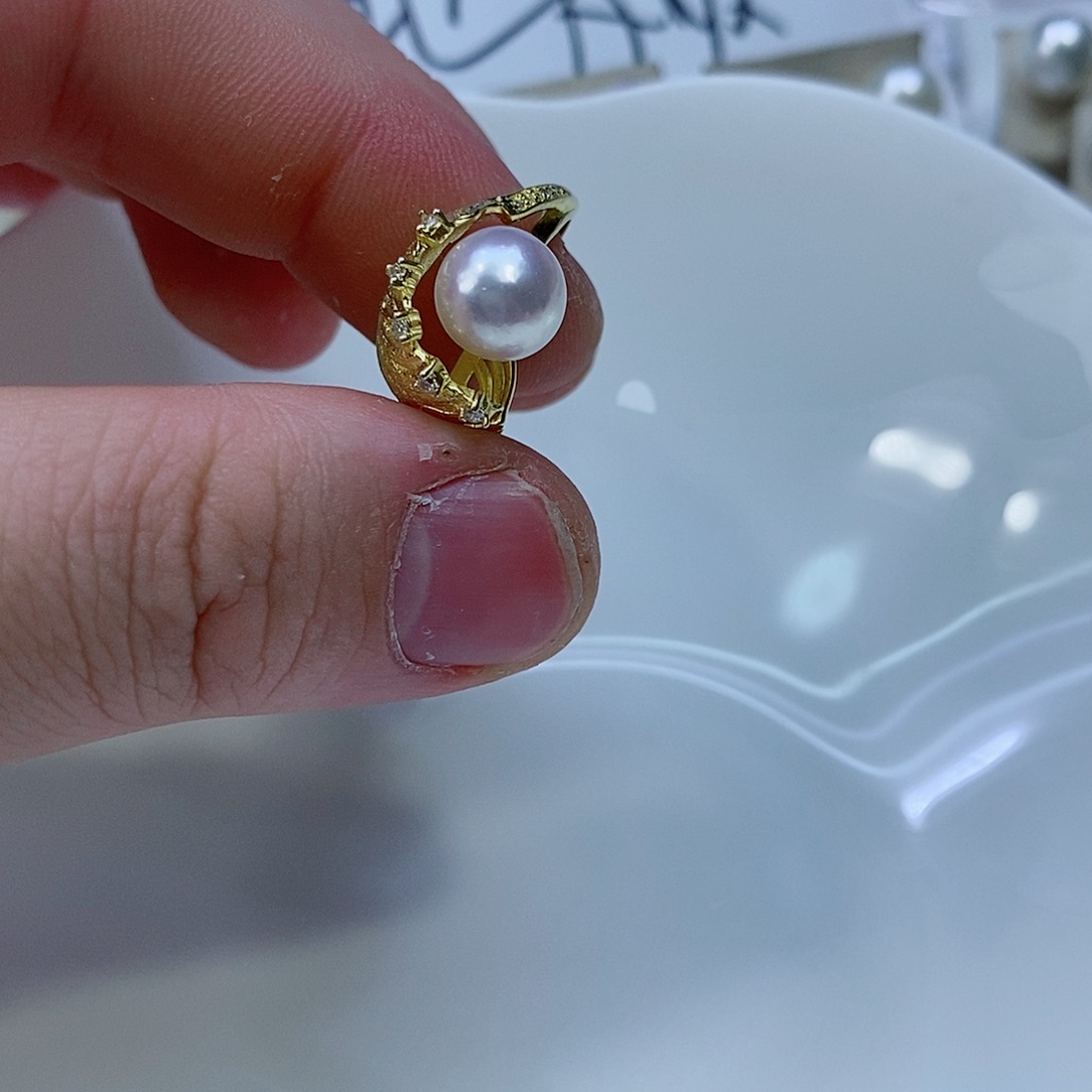 海水珍珠戒指银S925镶嵌