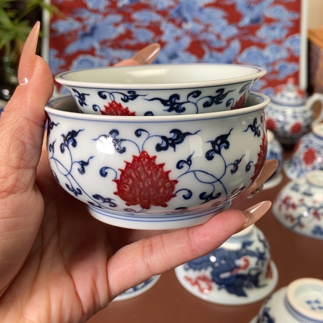 阳春白雪青花缠枝莲杯子l*j