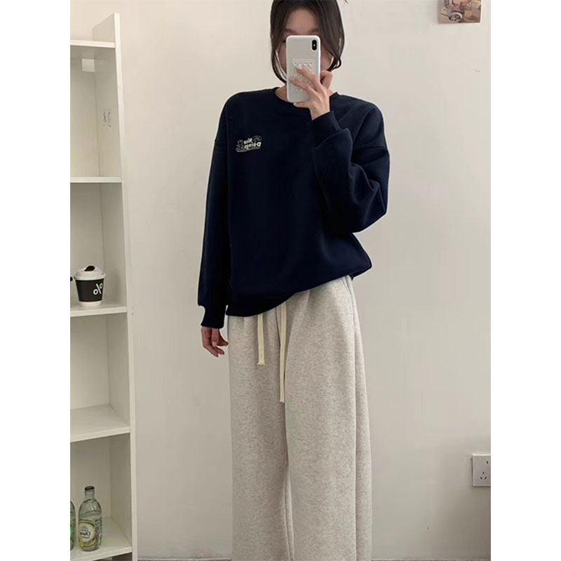 2025年秋装新款大码宽松无帽女卫衣胖mm美式印花设计感上衣20