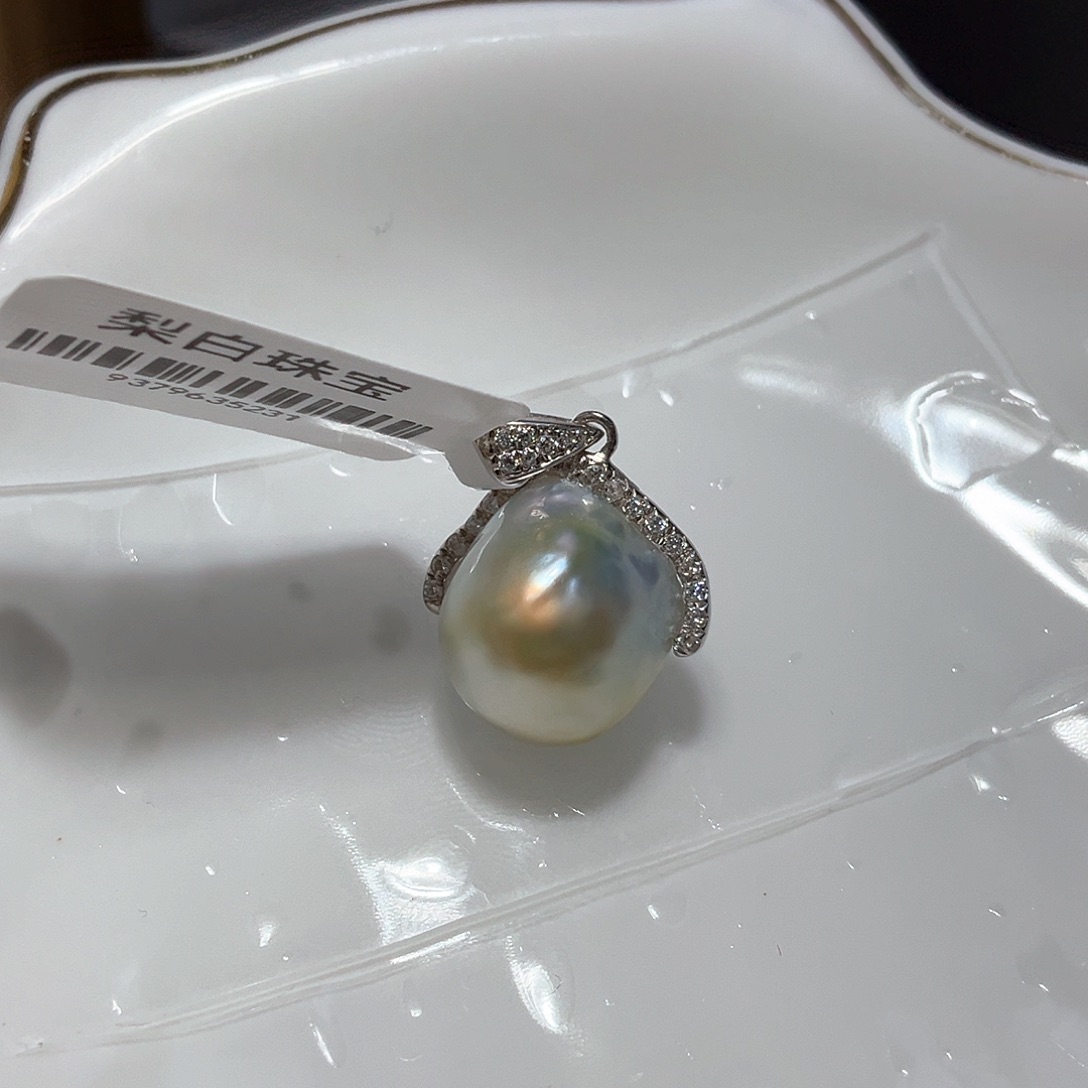 海水珍珠颈饰银S925镶嵌