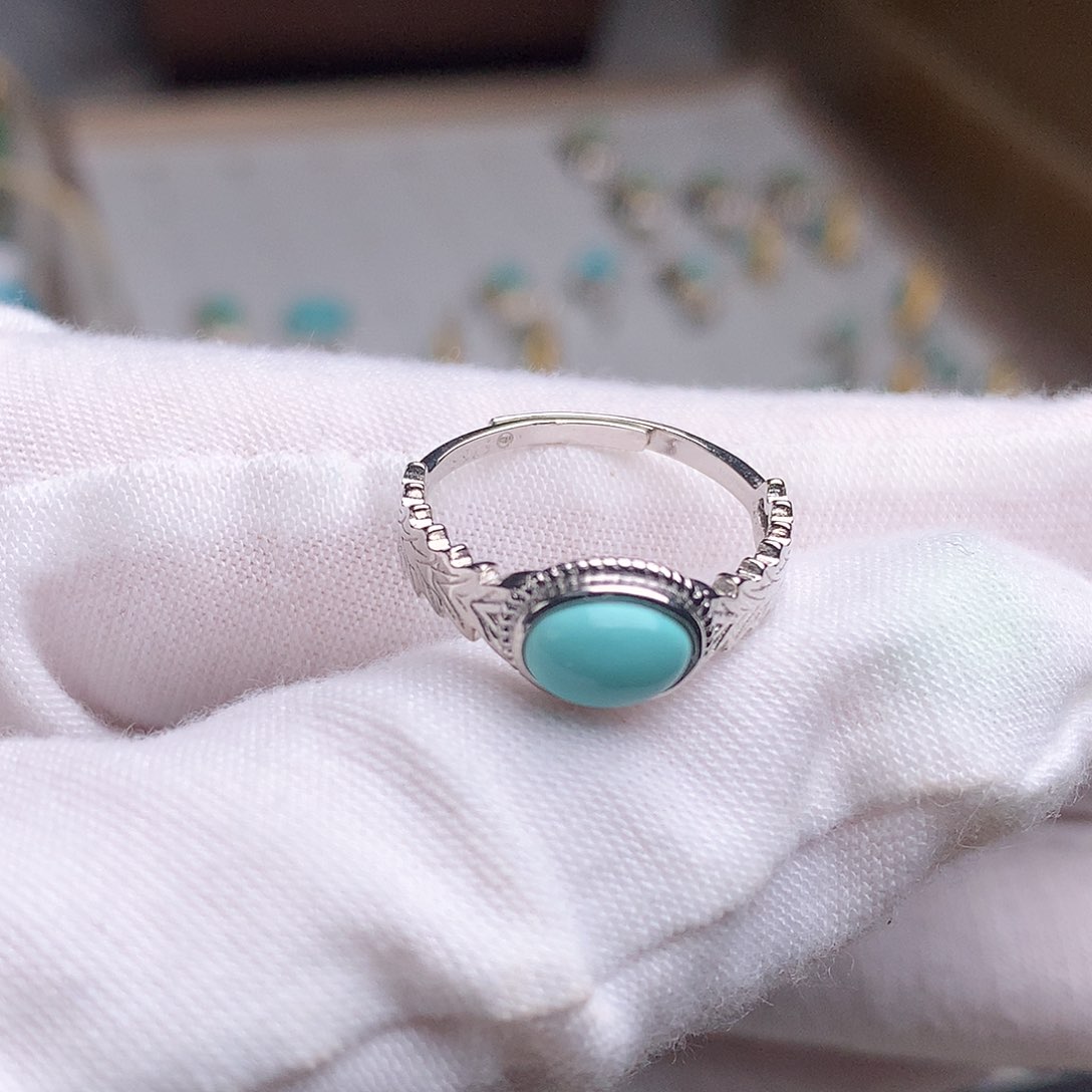 银S925镶嵌绿松石珠宝奇石