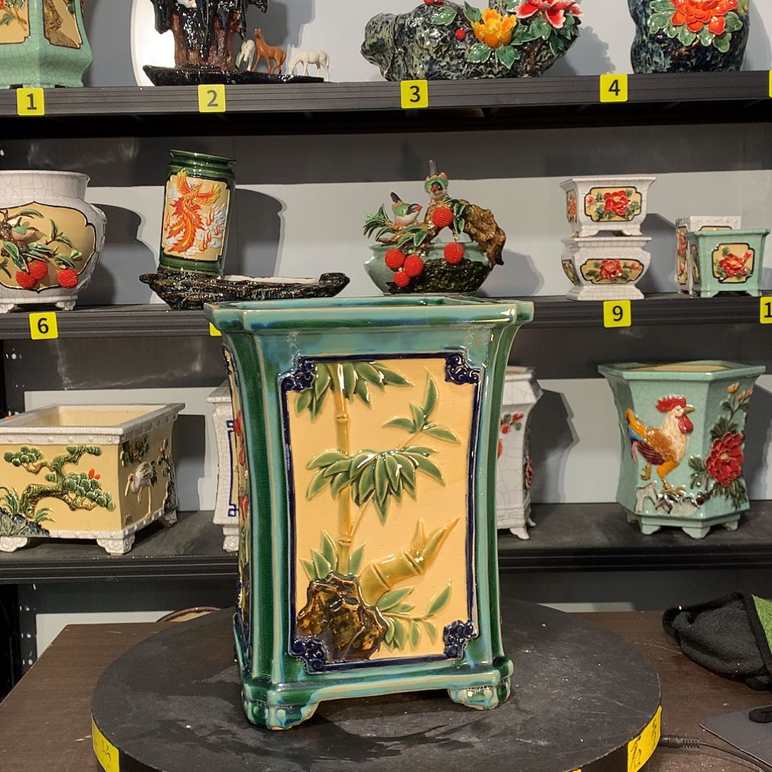 凉***丝高温烧制石湾盆石