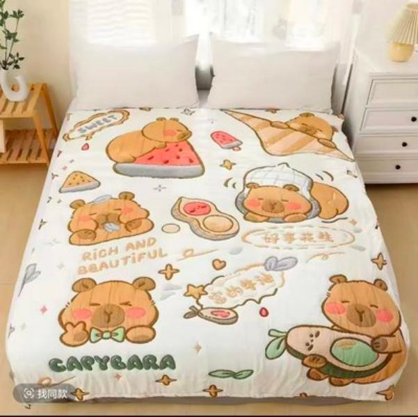 【富的牛油】泡芙被150cm*200cm 多功能轻奢超柔轻奢纱布泡芙被