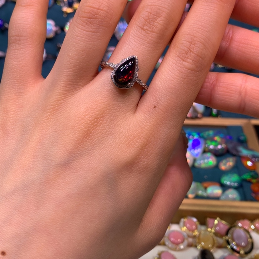 【闪购商品】欧泊戒指款式银S925镶嵌交***子