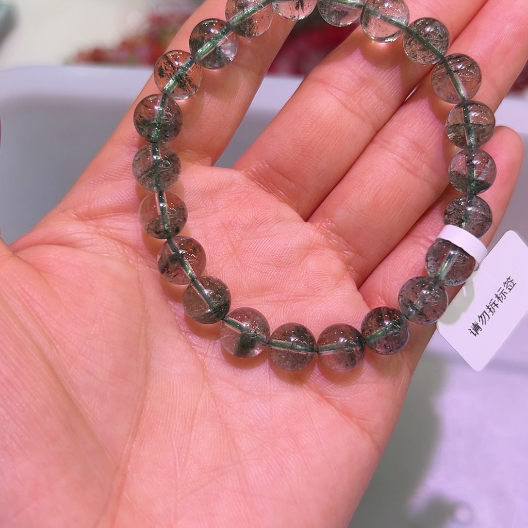 水晶手链未镶嵌绿幽灵8mm