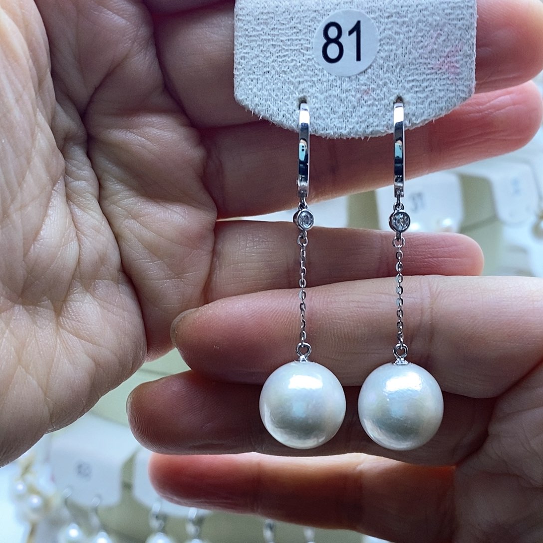 淡水珍珠耳饰银S925镶嵌