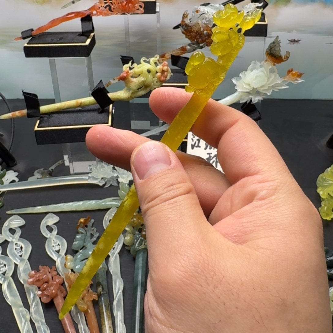 岫玉发饰未镶嵌明君是发簪天花板