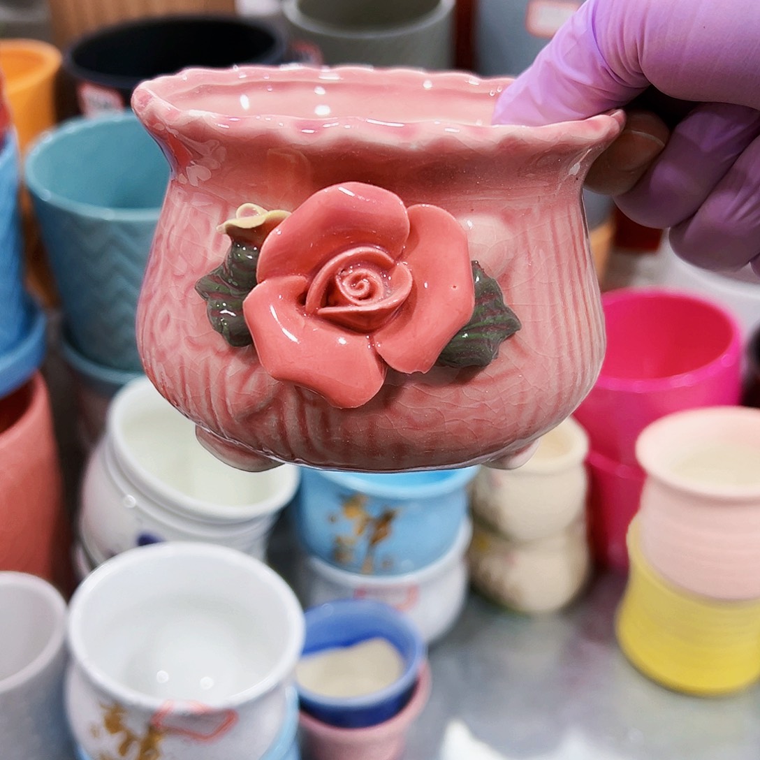 有孔外贸尾单陶瓷花盆凑单10米包邮