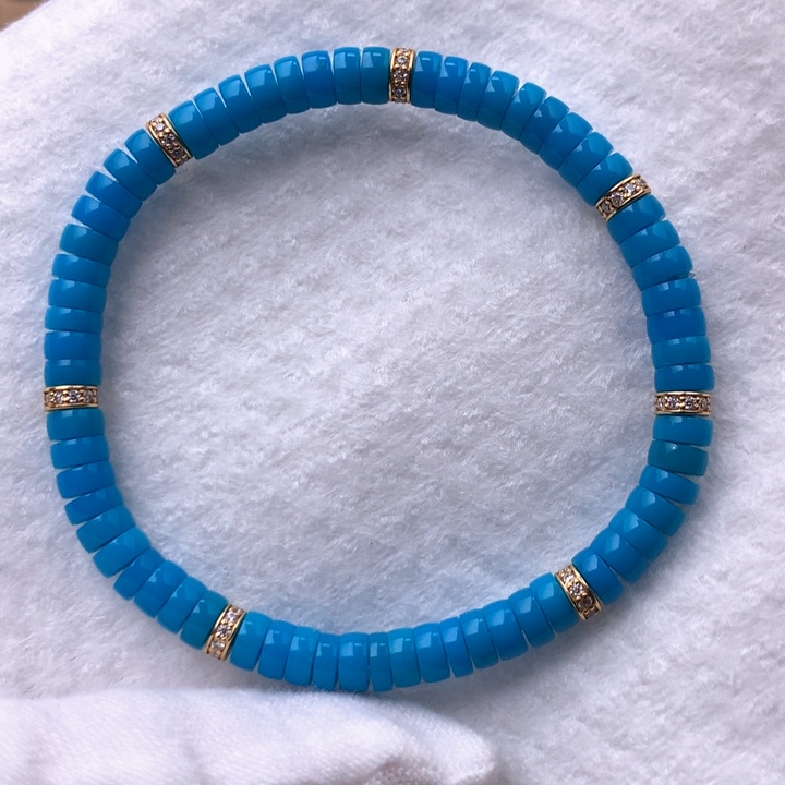 绿松石车挂18K金镶嵌