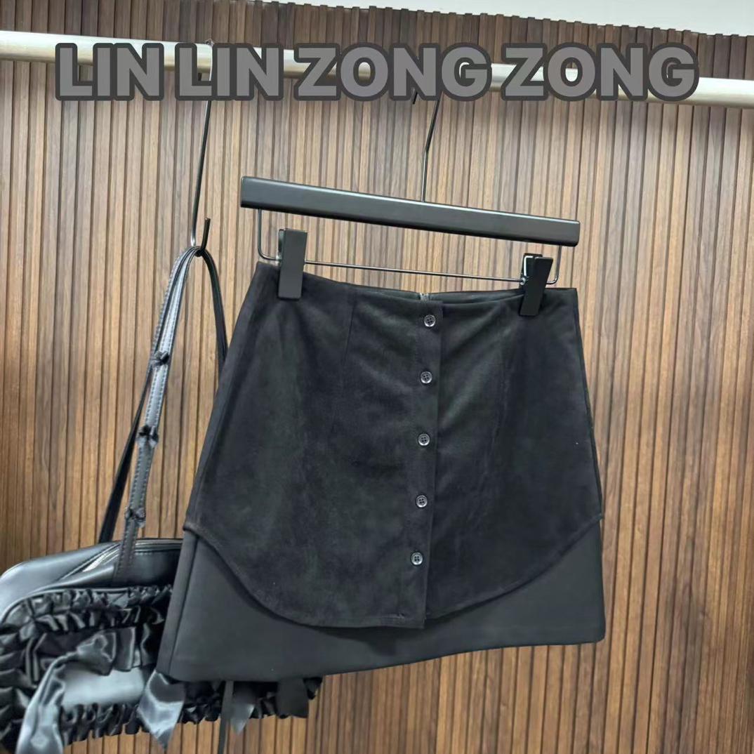 【如花似玉】新款纯欲不规则高腰半身裙