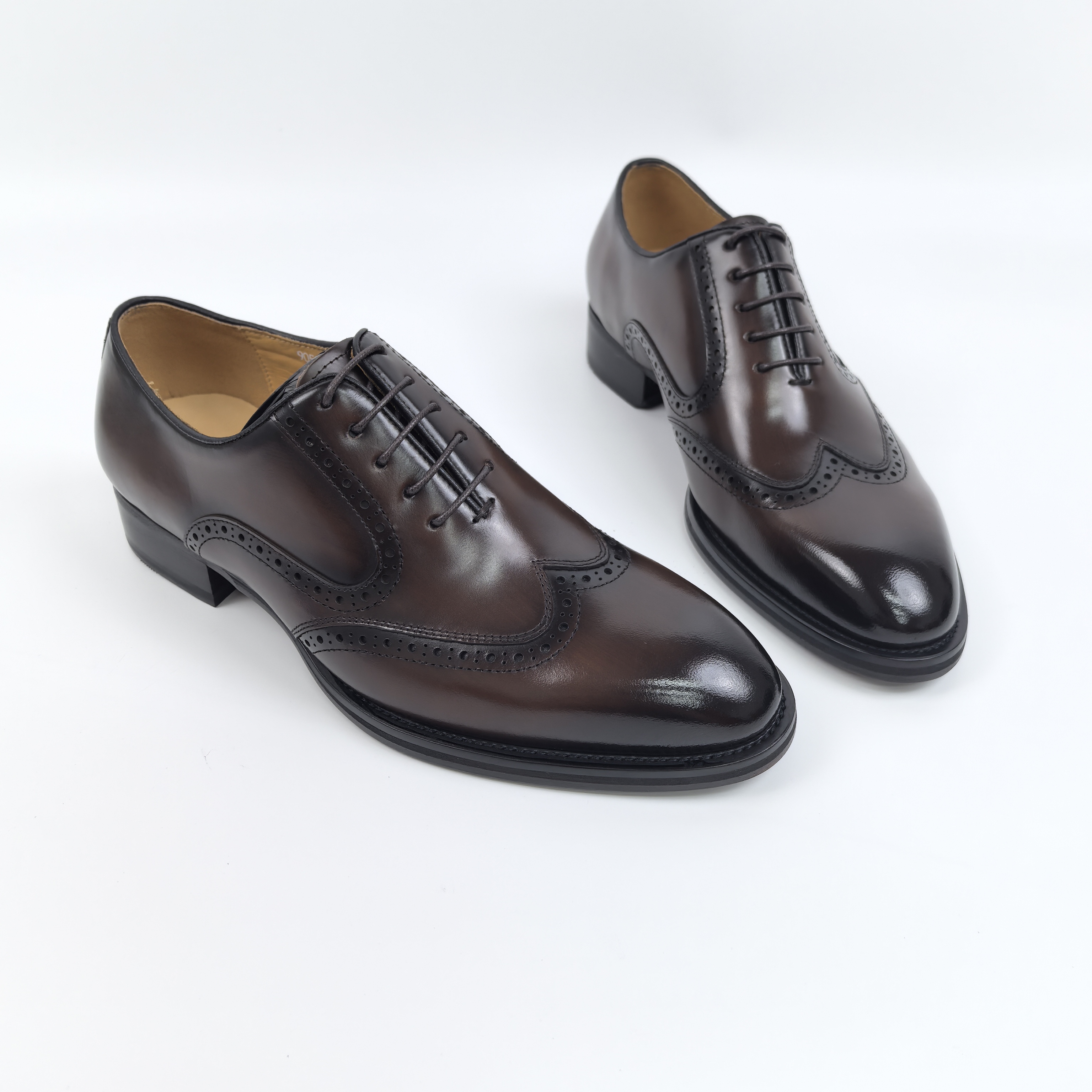 牛皮固特异全皮底鱼骨琴底布洛克商务皮鞋（9050085）