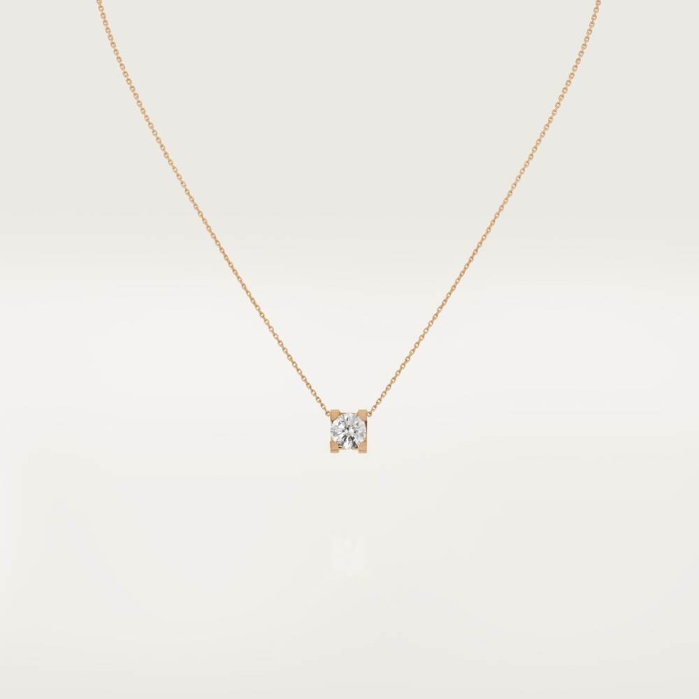 实验室培育钻石Vita Shine一克拉【牛头吊坠】一体链18K金黄色