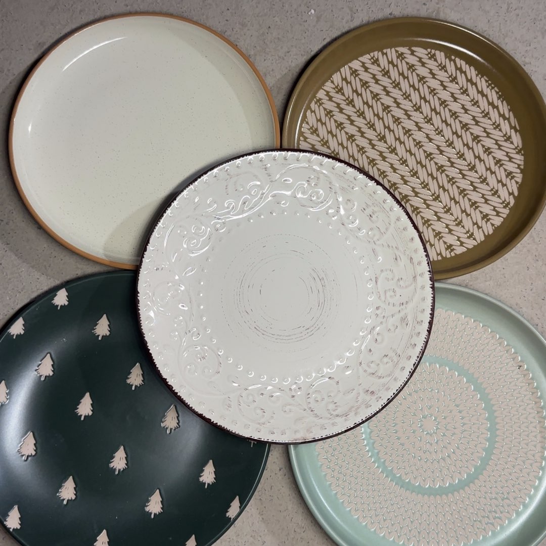 山***茶直播特惠八寸平盘五支装微瑕